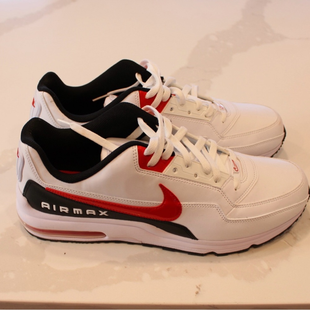 Nike Air Max White and Red Sneakers - Picture 2 of 7